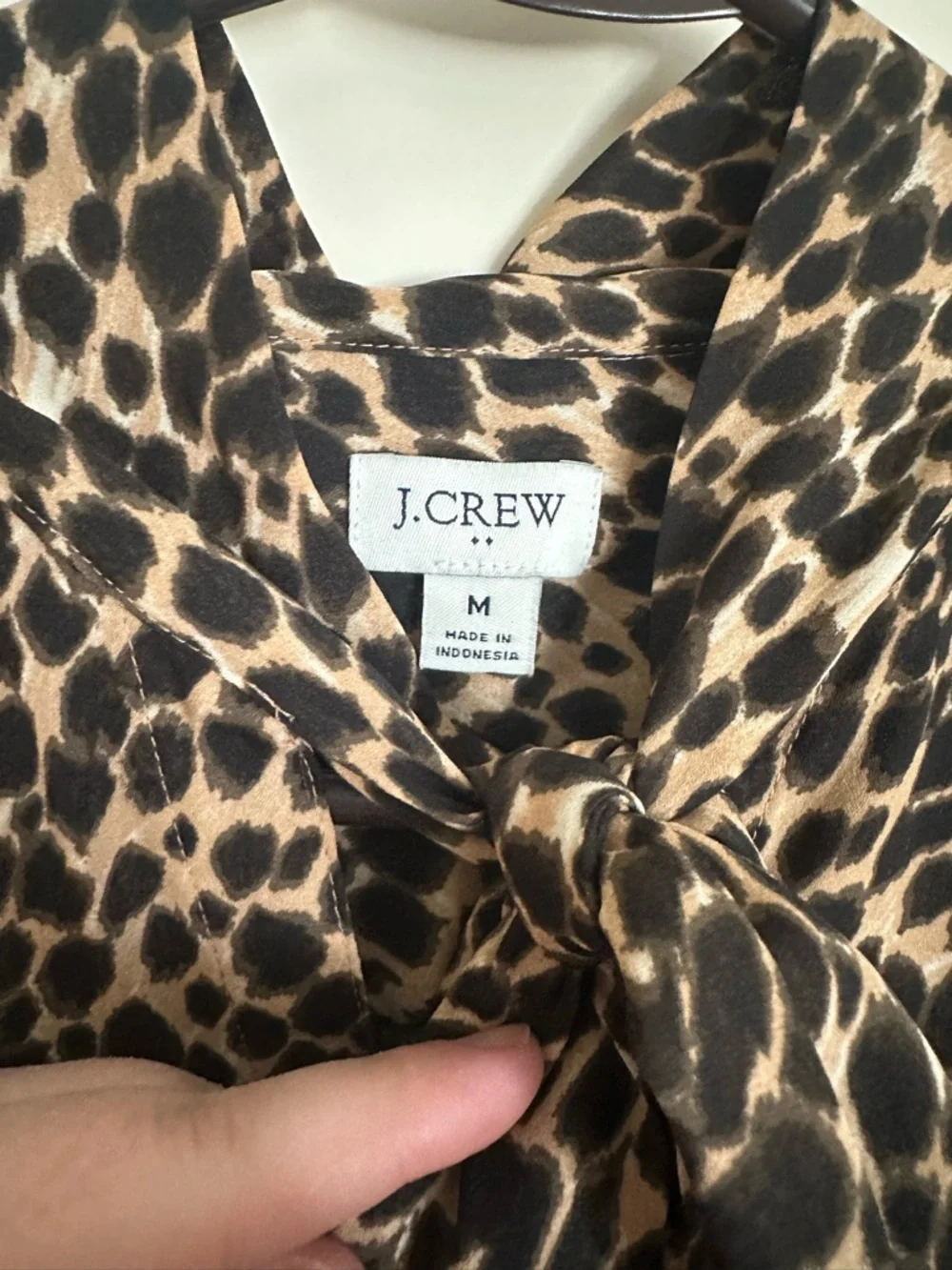J. Crew Leopard-Print Bow Tie Blouse - Picture 5 of 5